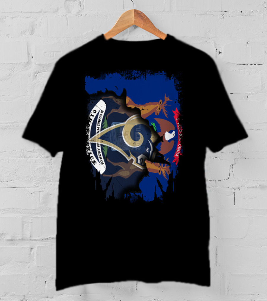 Michigan State Seal And Rams Logo Together United T-Shirt