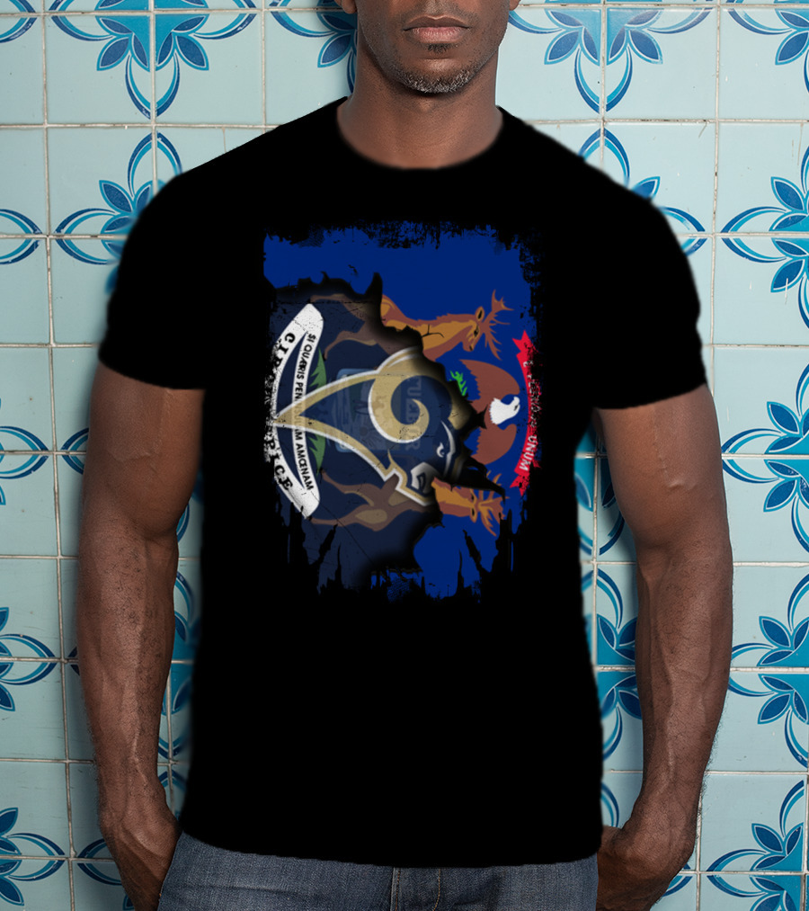 Michigan State Seal And Rams Logo Together United T-Shirt