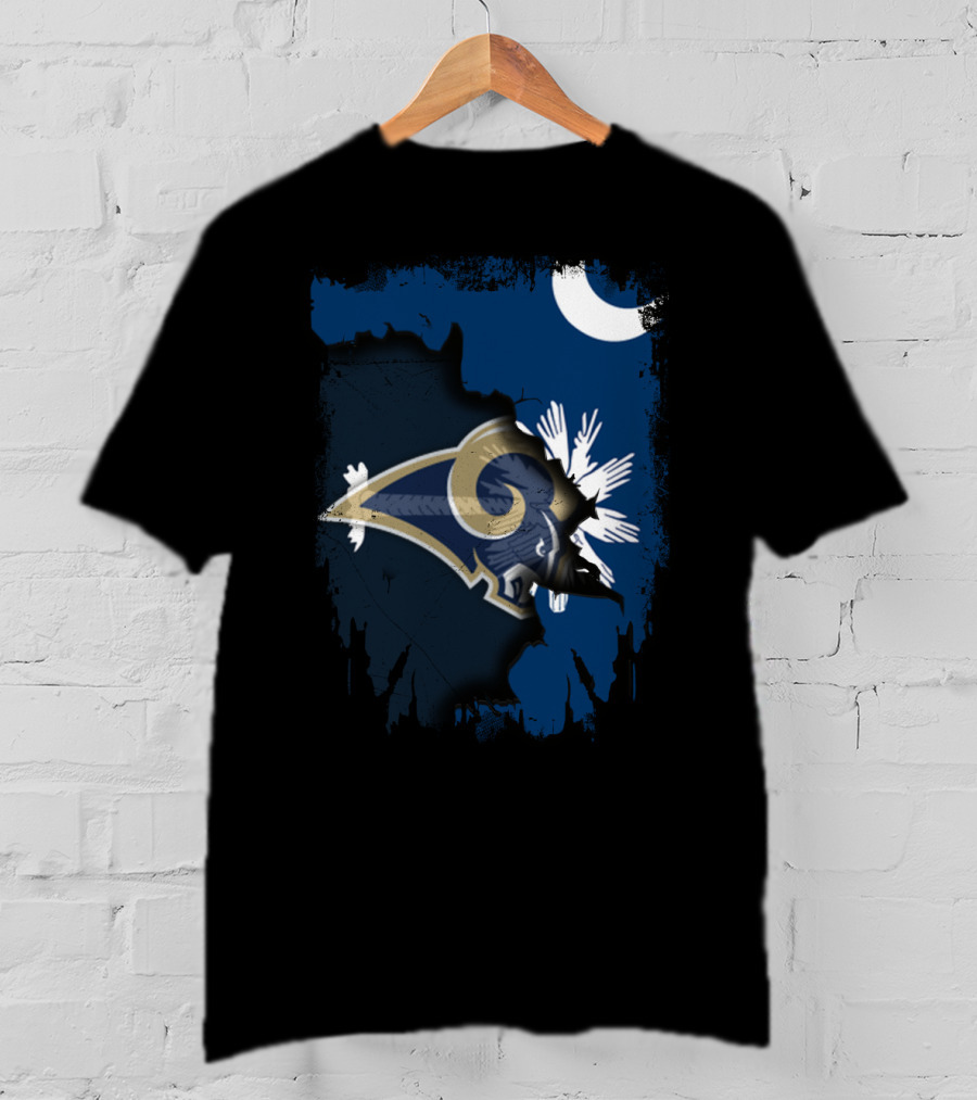 South Carolina Rams Inspired Moon And Palmetto Iconic Mashup T-Shirt