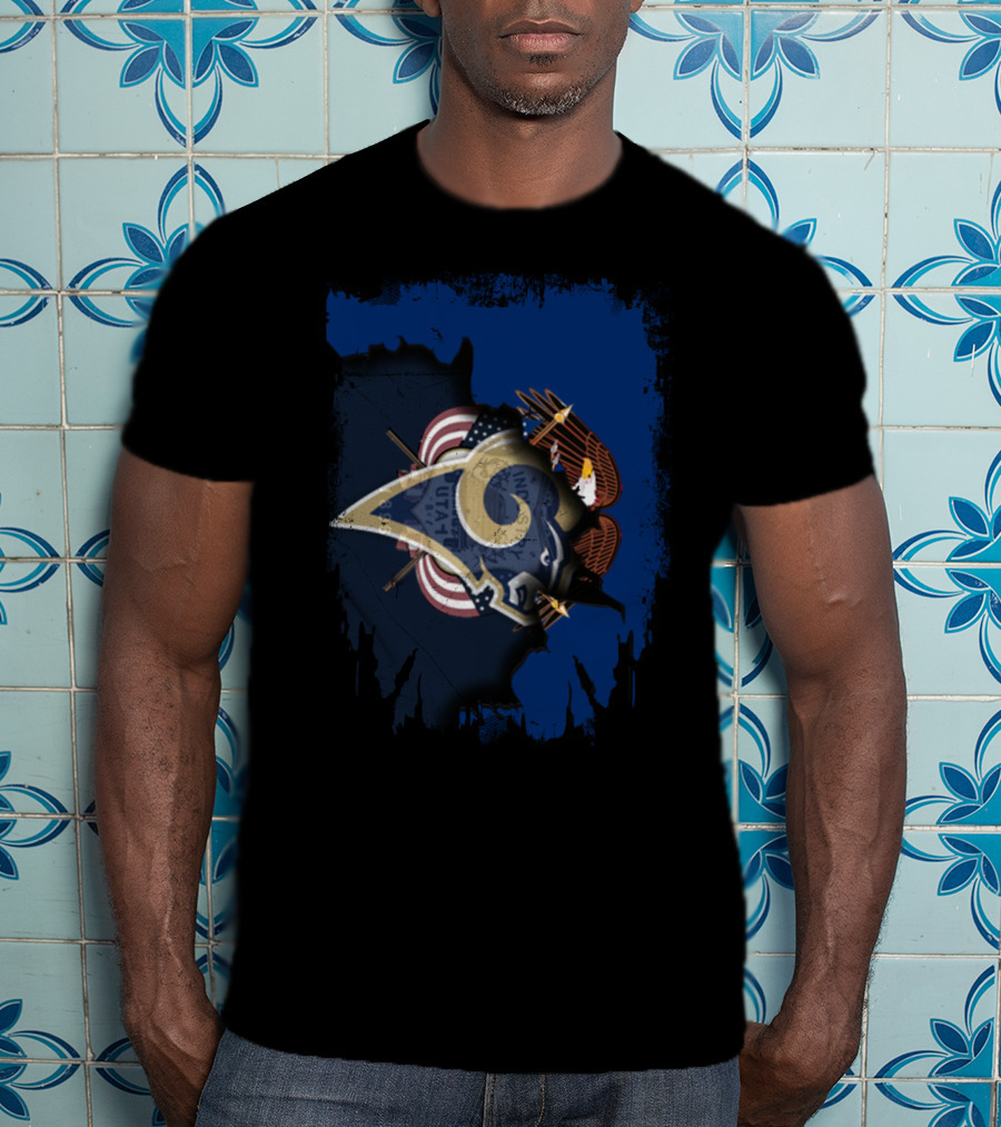 Together Utah Rams Shield With Flag And Eagle T-Shirt