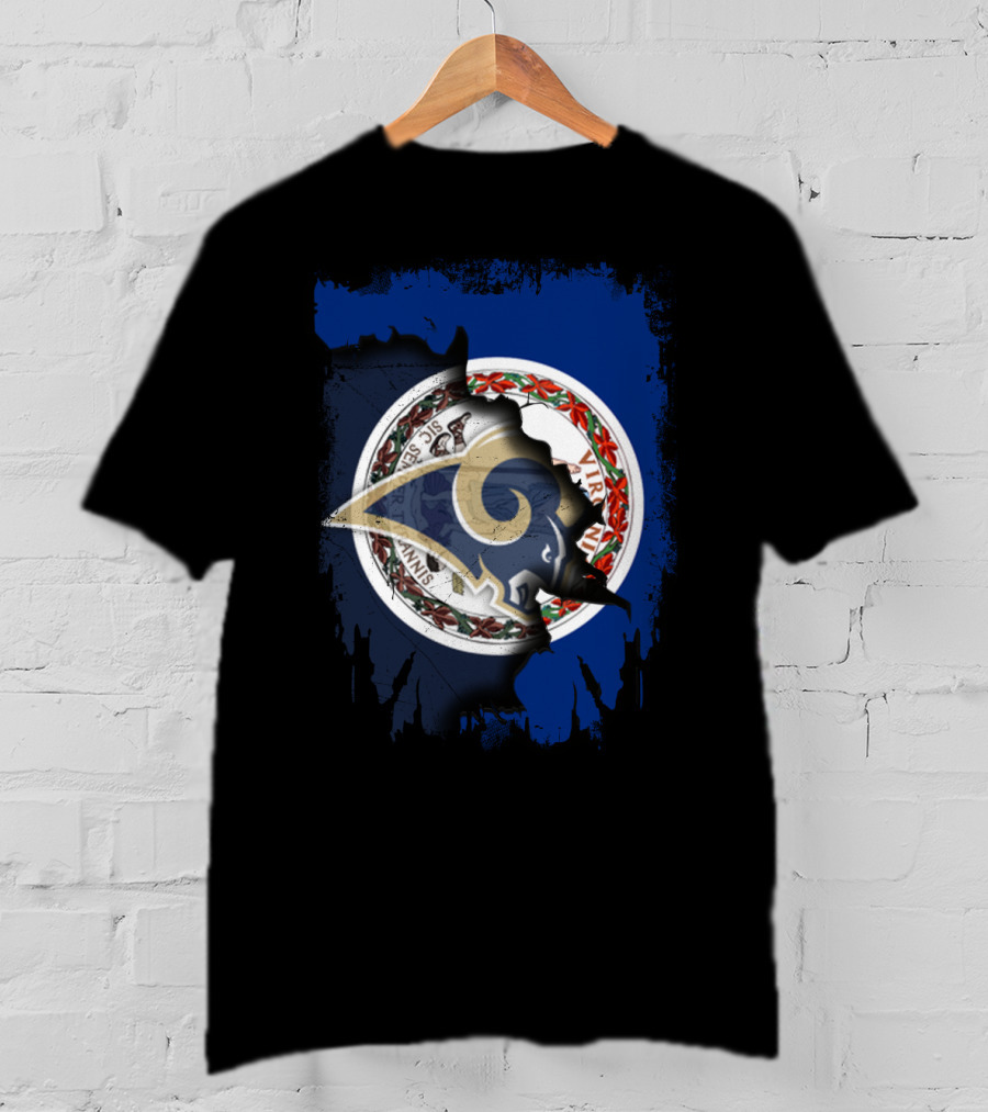 Virginia State Seal Overlaid With Rams T-Shirt