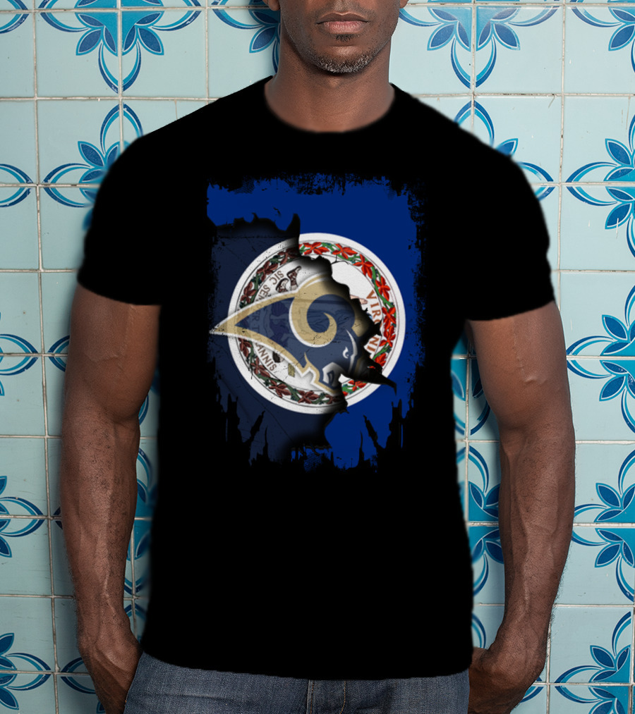 Virginia State Seal Overlaid With Rams T-Shirt