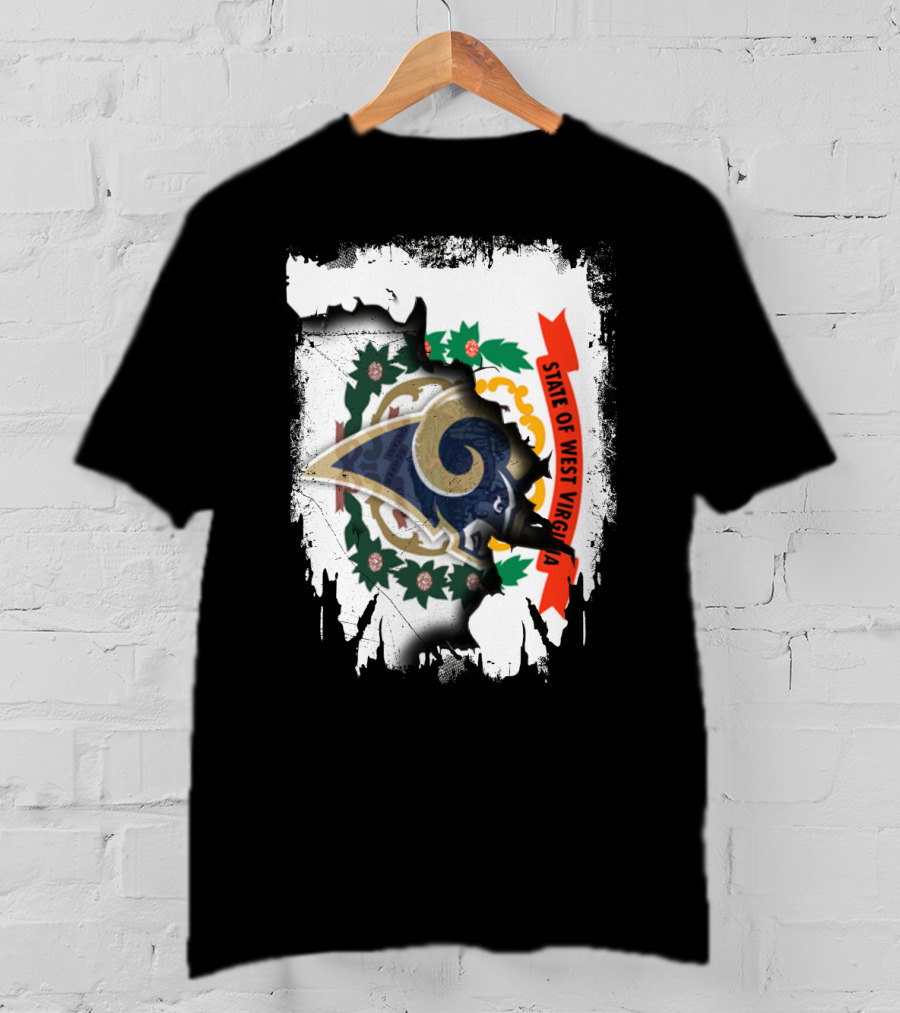 State Of West Virginia With Rams T-Shirt