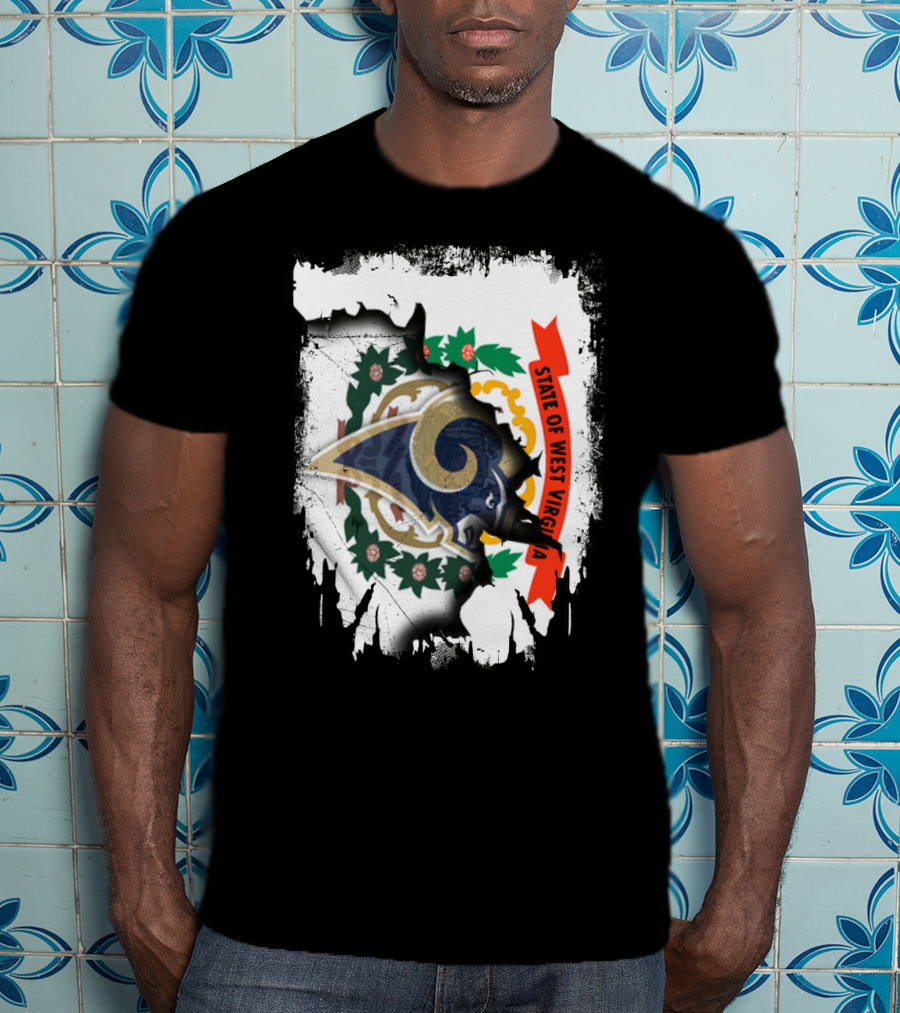 State Of West Virginia With Rams T-Shirt