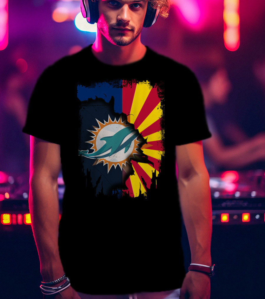 Miami Dolphins Arizona Flag Fusion T-Shirt