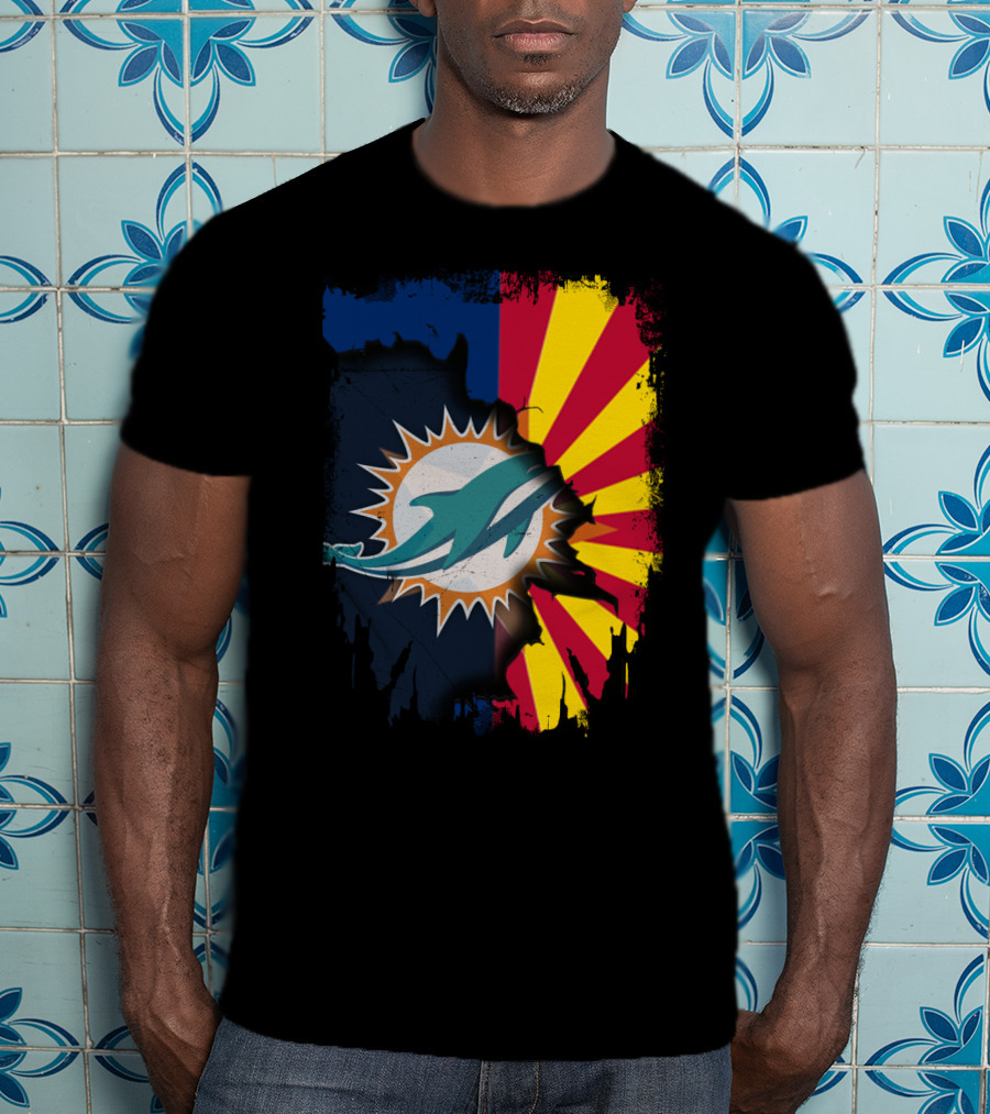 Miami Dolphins Arizona Flag Fusion T-Shirt