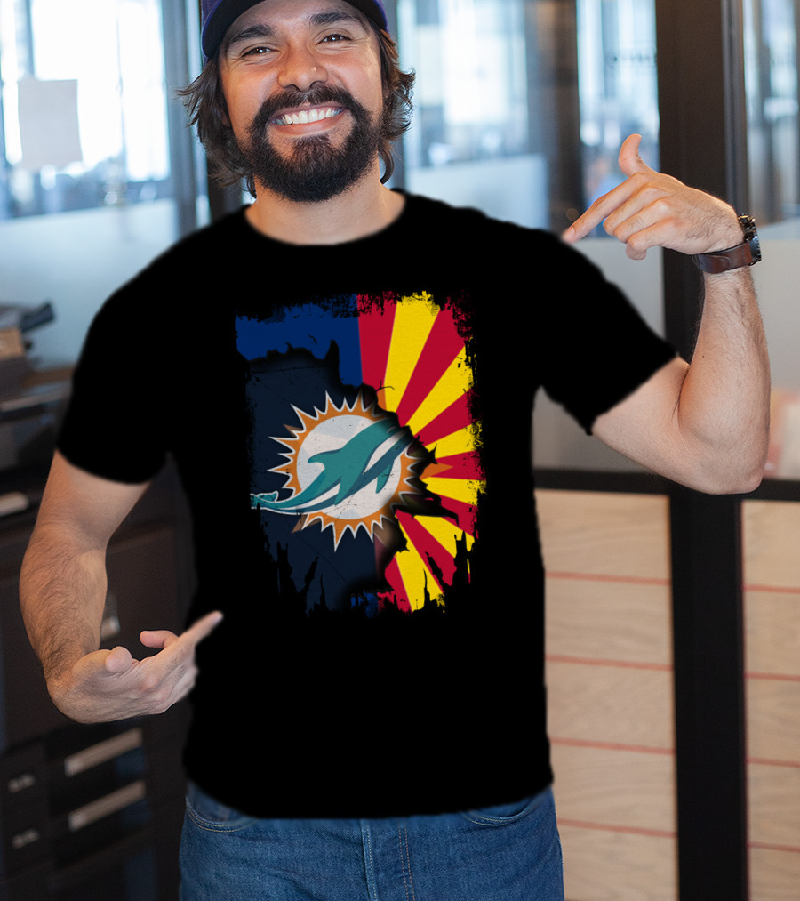 Miami Dolphins Arizona Flag Fusion T-Shirt