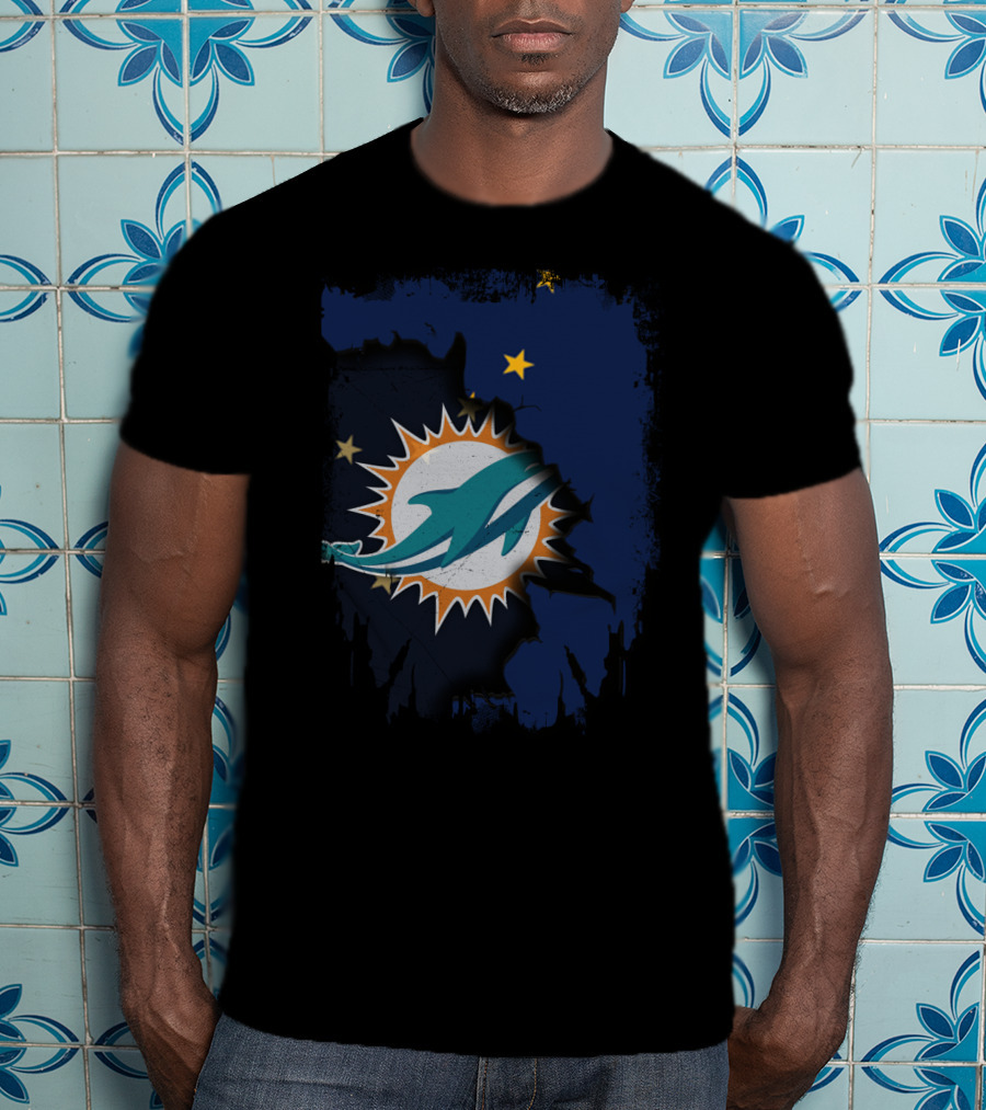 Miami Dolphins Alaska State Flag Fusion T-Shirt