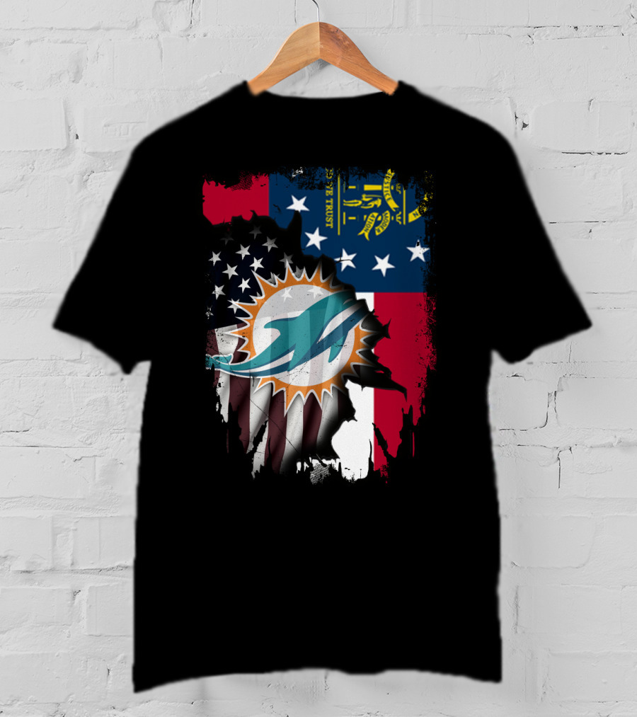 Georgia Flag Dolphins Uniting Together T-Shirt