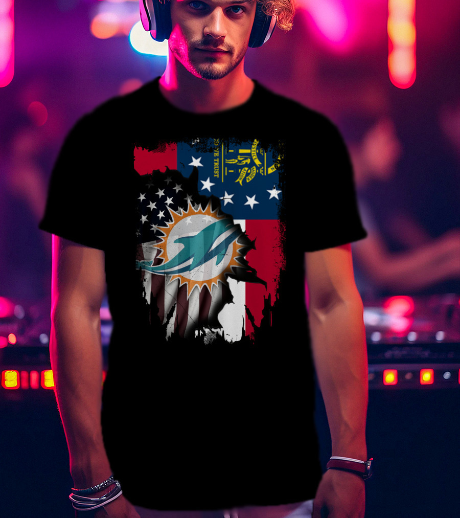Georgia Flag Dolphins Uniting Together T-Shirt