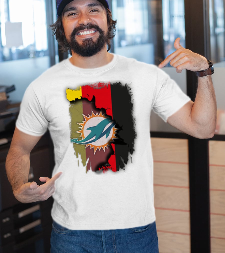 Germany Dolphins Miami Fusion Flag Colors T-Shirt