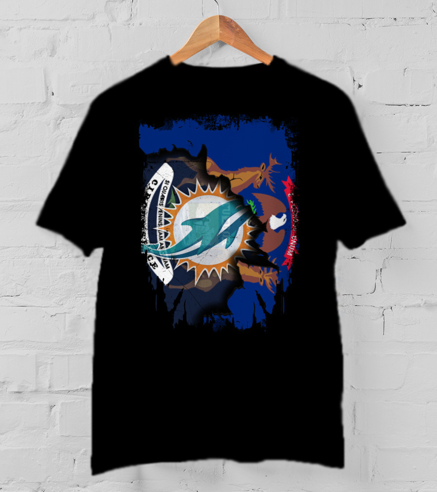Together Michigan Dolphins With Seal And Crest Elements T-Shirt