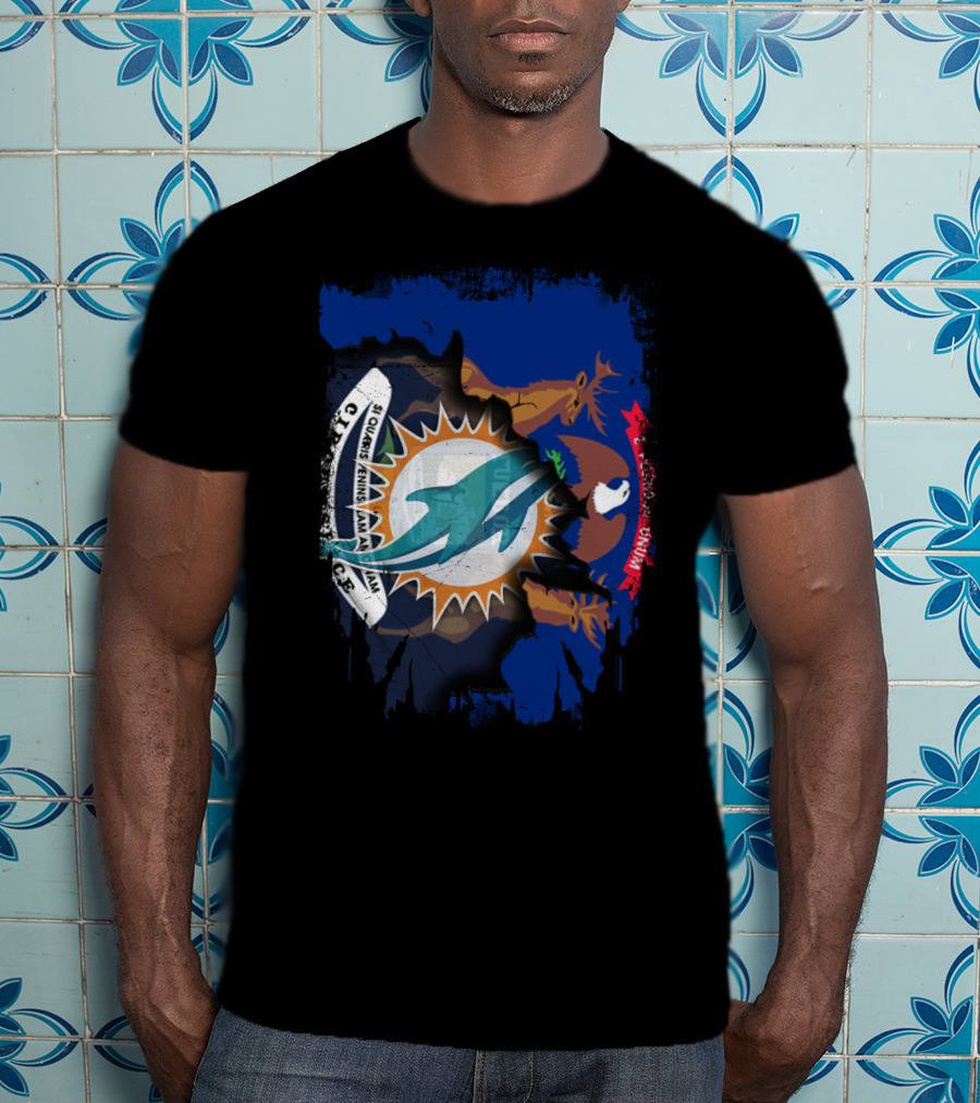 Together Michigan Dolphins With Seal And Crest Elements T-Shirt