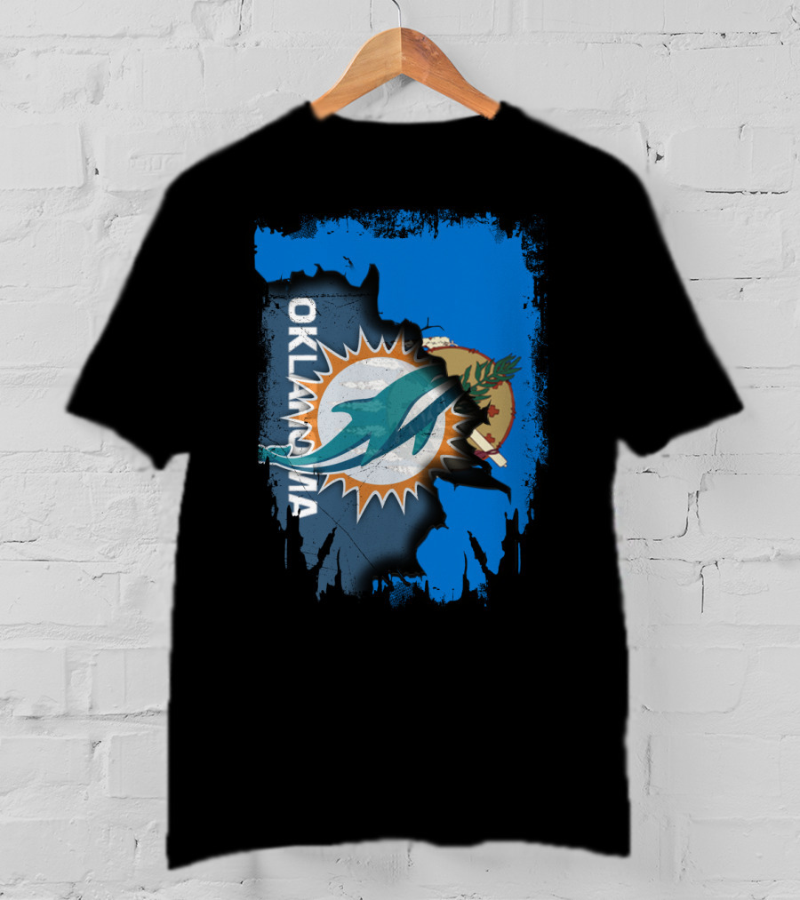 Oklahoma And Miami Dolphins Fusion T-Shirt