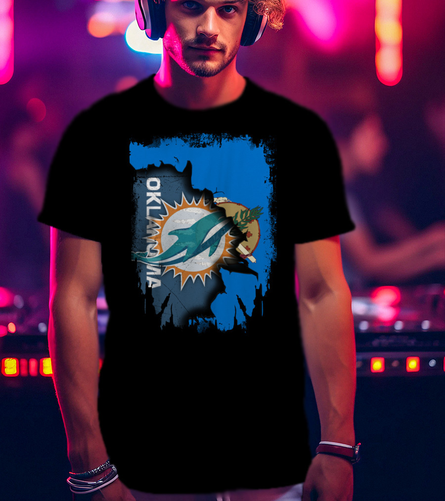 Oklahoma And Miami Dolphins Fusion T-Shirt