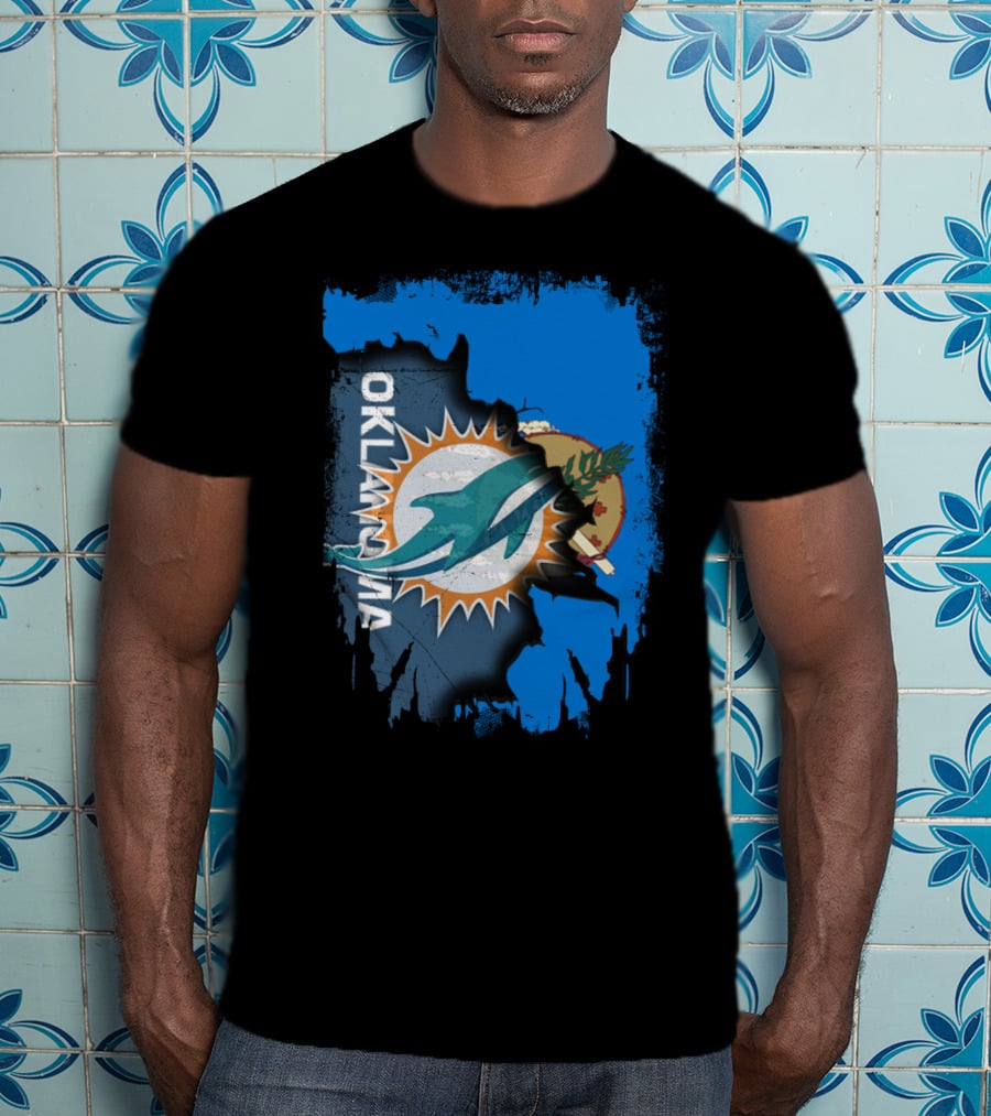 Oklahoma And Miami Dolphins Fusion T-Shirt
