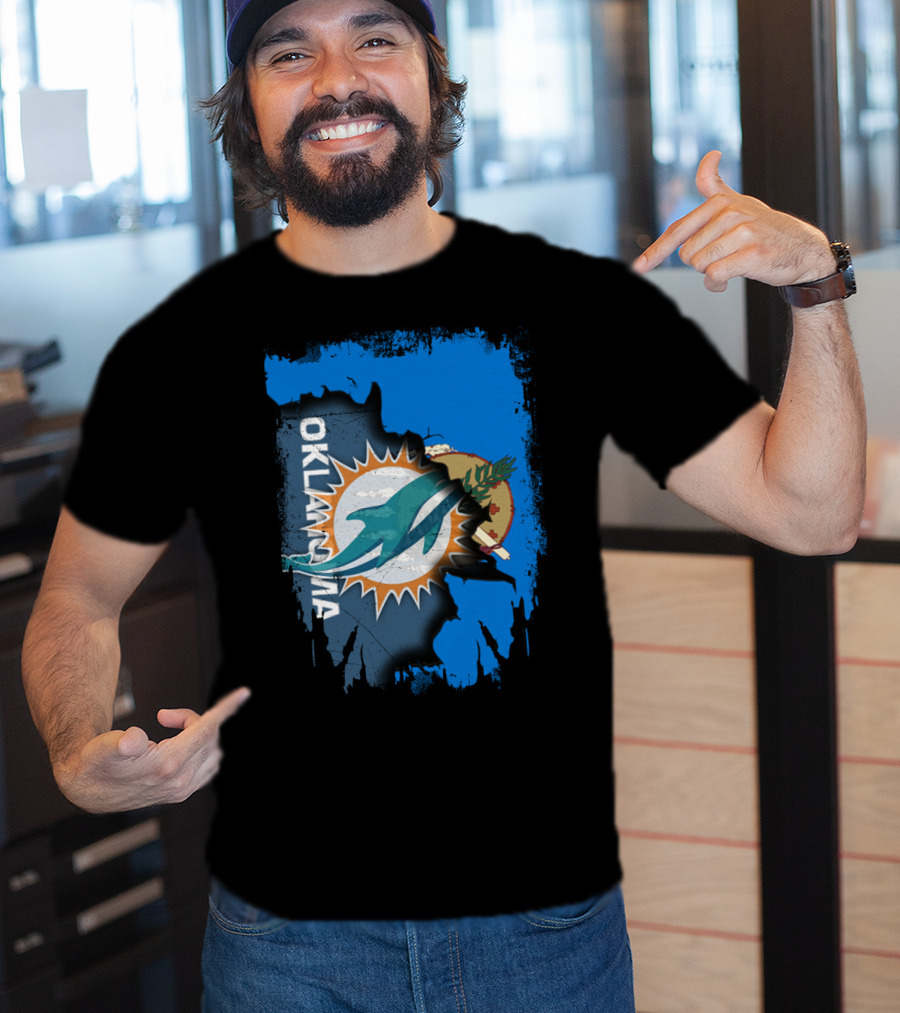 Oklahoma And Miami Dolphins Fusion T-Shirt