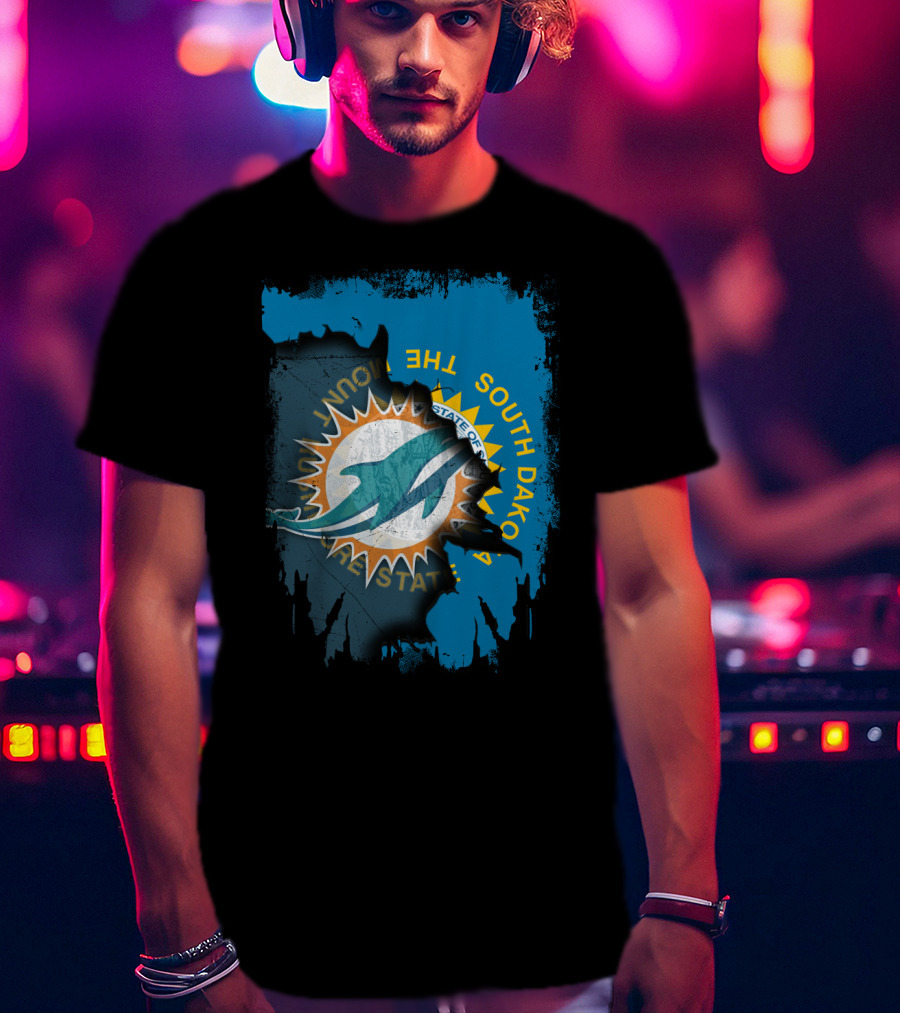 South Dakota State With Dolphins And Miami Dolphins T-Shirt