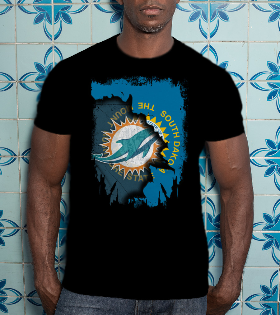 South Dakota State With Dolphins And Miami Dolphins T-Shirt