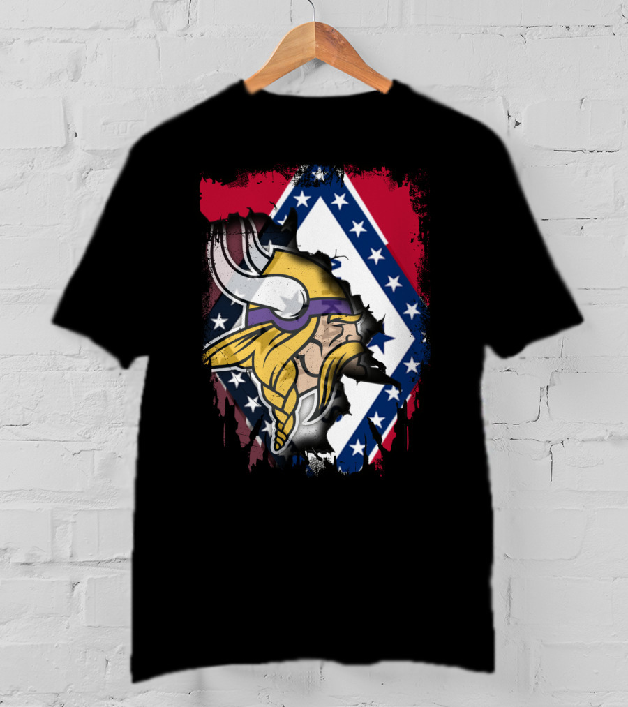 Arkansas Pride With Vikings Warrior And Flag T-Shirt