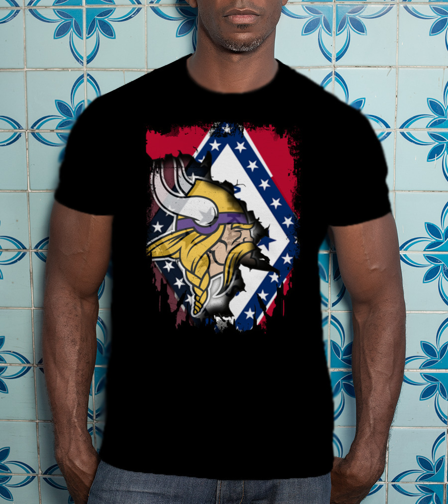 Arkansas Pride With Vikings Warrior And Flag T-Shirt