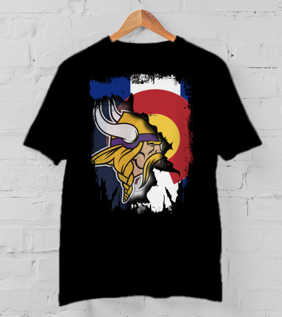 Together Colorado Vikings Emblem And Flag Fusion T-Shirt