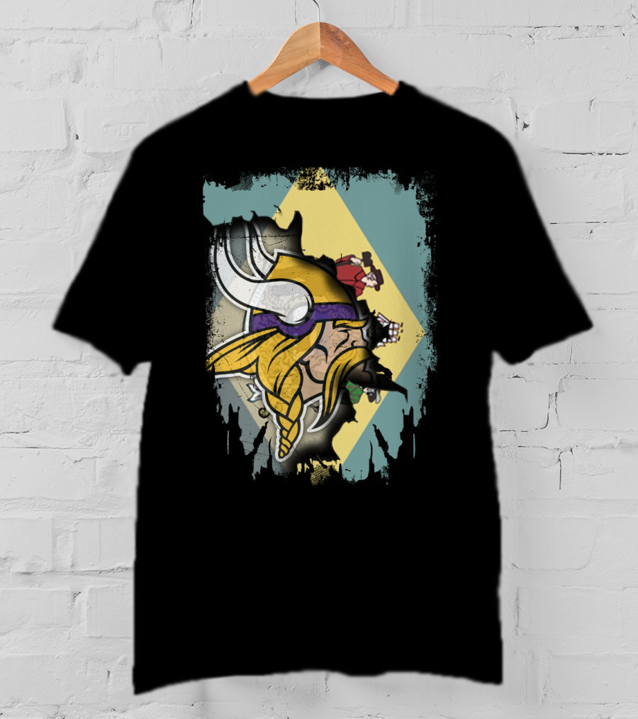 Together Delaware Viking Helmet Overlapping State Flag And Historical Figures T-Shirt