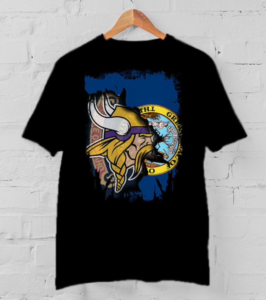 Together Idaho Vikings With Idaho State Flag T-Shirt