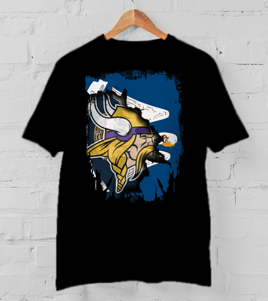 Together Louisiana With Vikings Minnesota Football Fusion T-Shirt