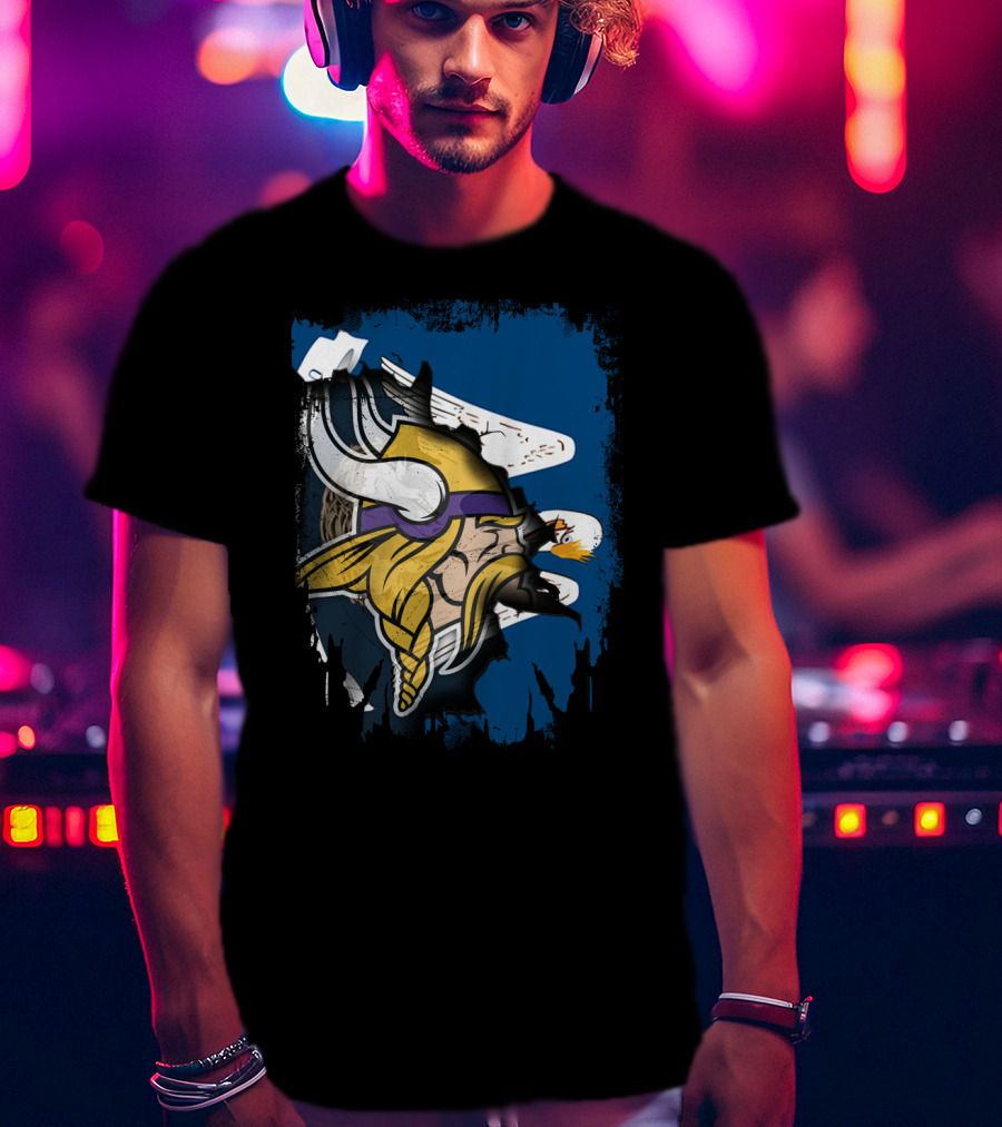 Together Louisiana With Vikings Minnesota Football Fusion T-Shirt