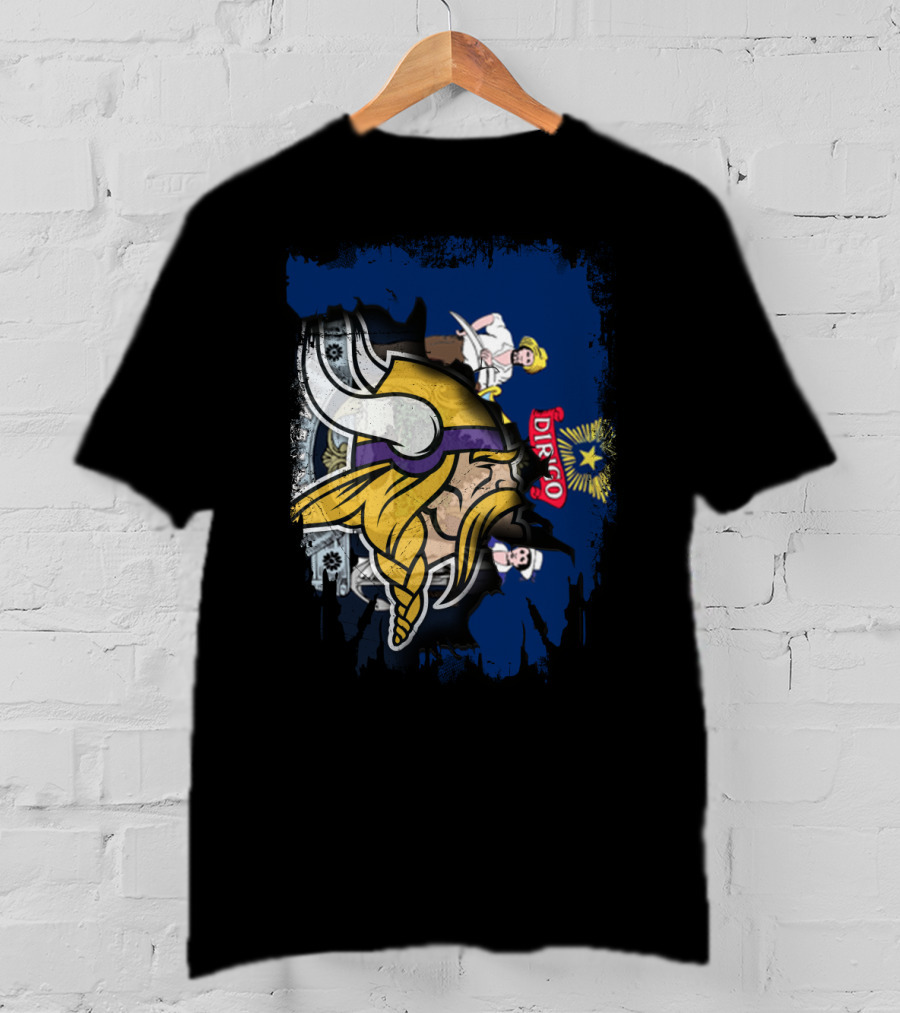 Maine Dirigo Vikings Helmet With State Flag Elements T-Shirt