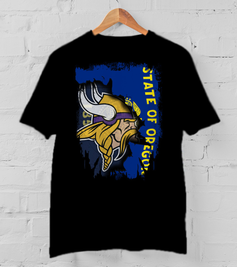 State Of Oregon Viking Helmet T-Shirt