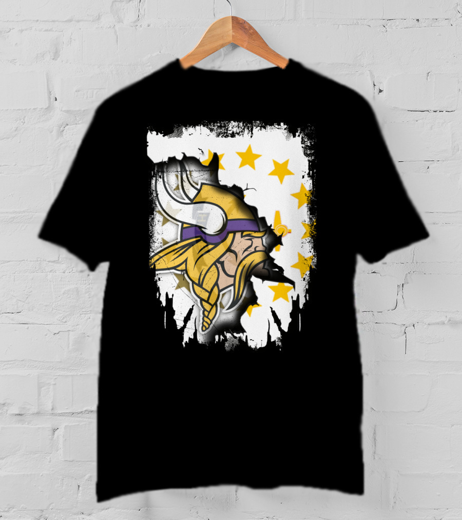 Rhode Island With Vikings And Stars T-Shirt