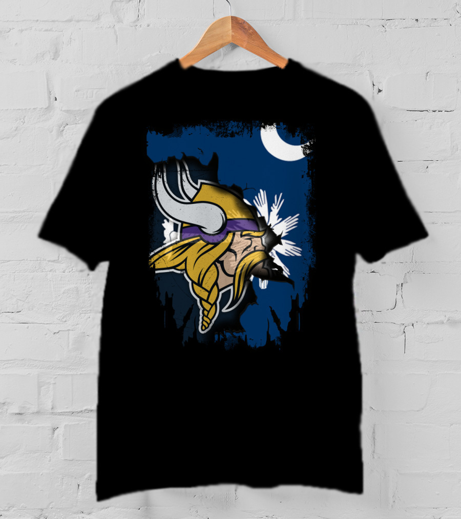 Together South Carolina Vikings Helmet And Palmetto Moon T-Shirt