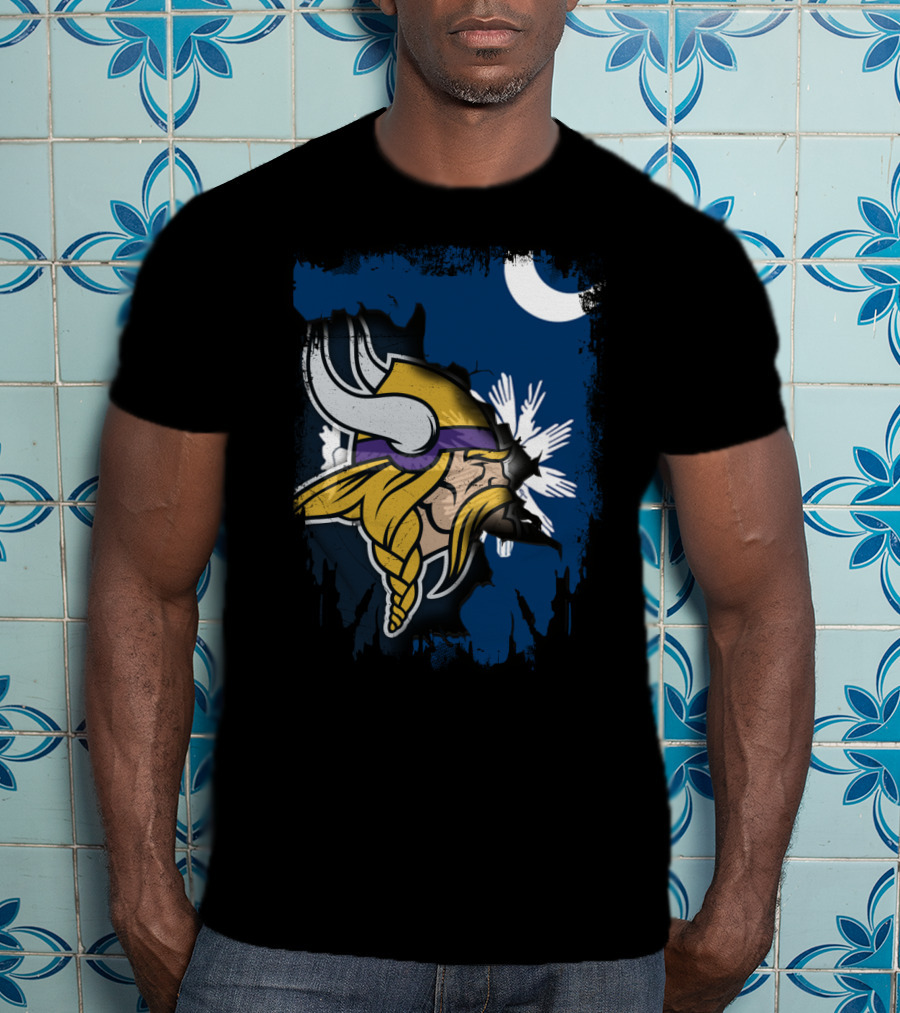Together South Carolina Vikings Helmet And Palmetto Moon T-Shirt