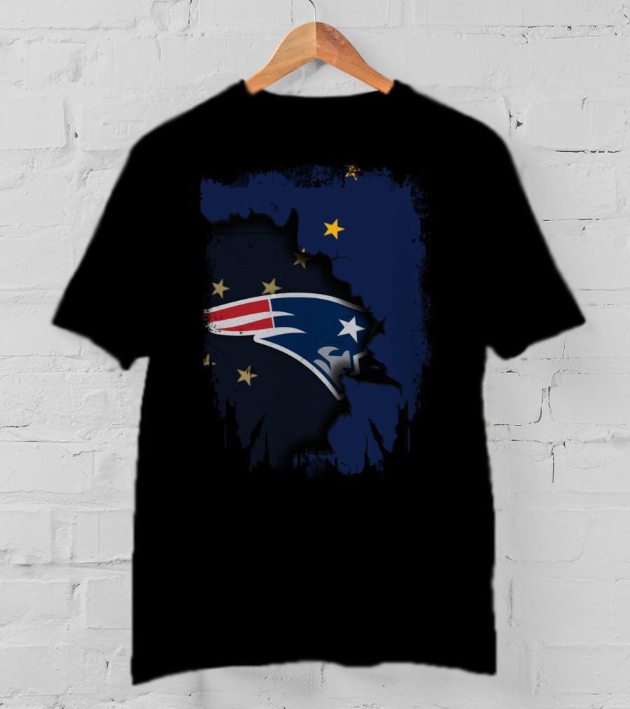 Together Alaska Map With New England Patriots Logo And Stars T-Shirt