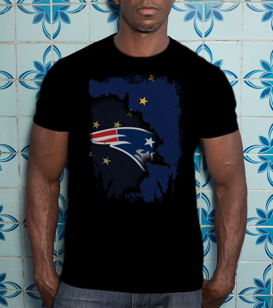 Together Alaska Map With New England Patriots Logo And Stars T-Shirt