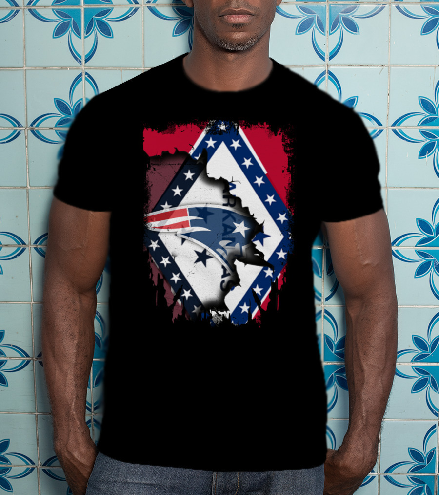 Together Arkansas With Patriots Stars And Stripes Flag Fusion T-Shirt