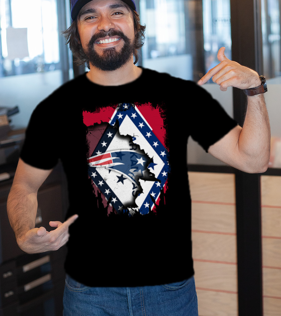 Together Arkansas With Patriots Stars And Stripes Flag Fusion T-Shirt