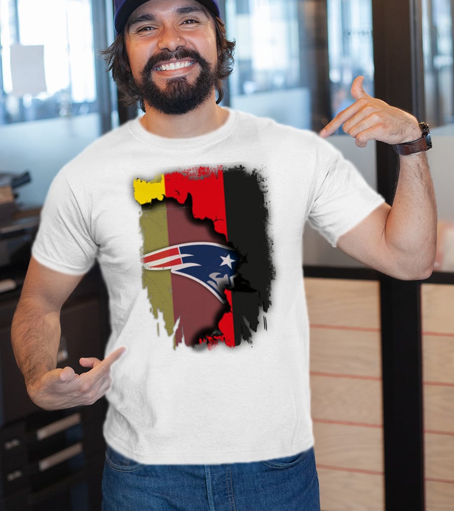 Patriots Logo On Germany Flag Background Together T-Shirt