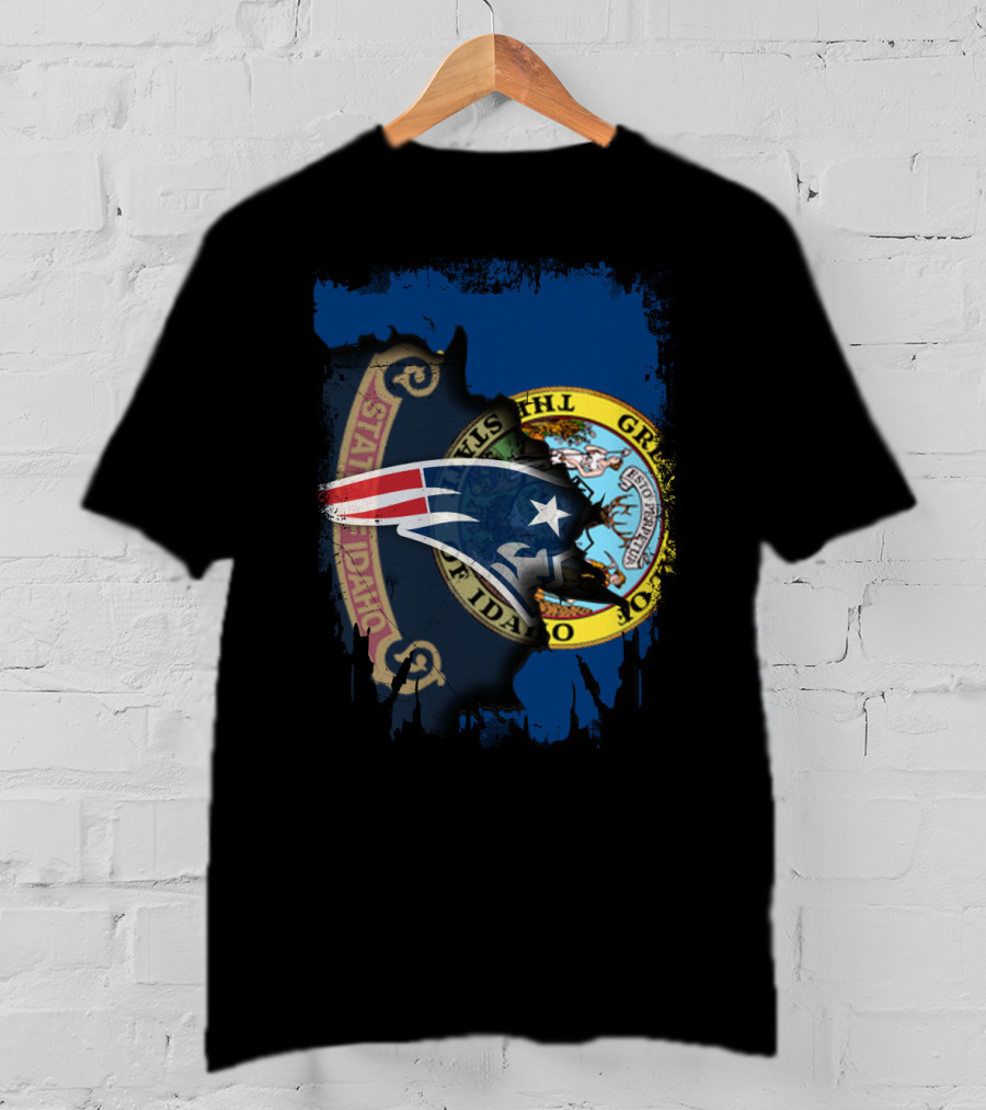 Together Idaho With New England Patriots State Seal Fusion T-Shirt