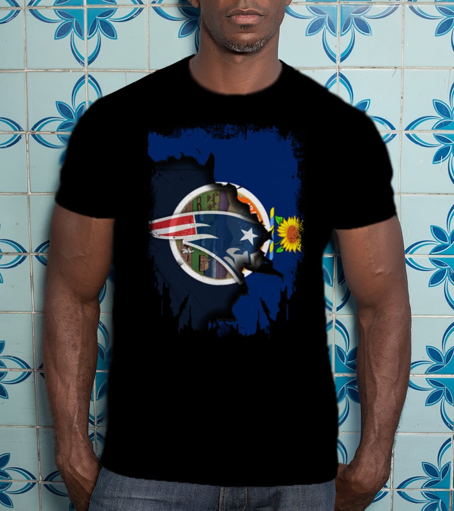 Together Kansas Patriots Sunflower Flag Map T-Shirt