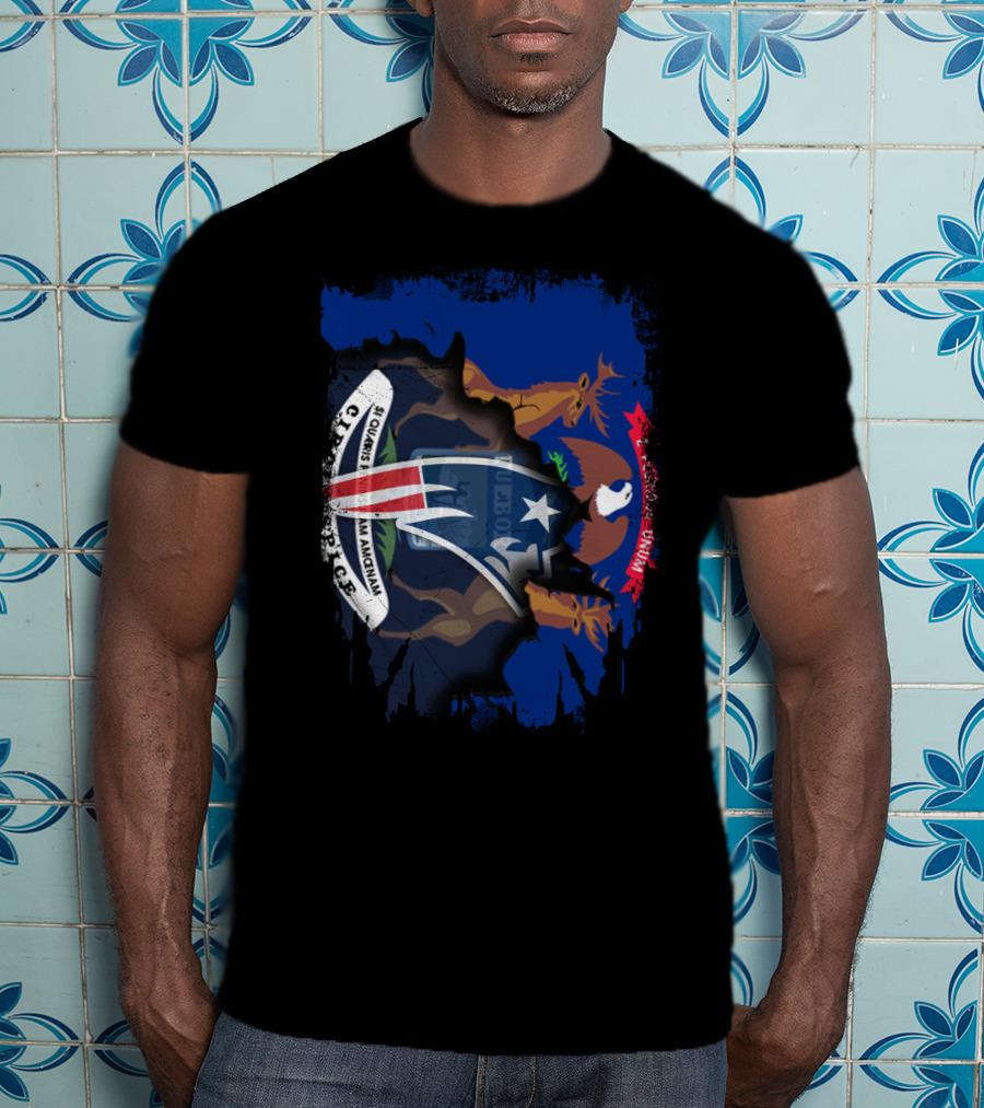 Michigan Pride With Patriots Crest Overlay T-Shirt
