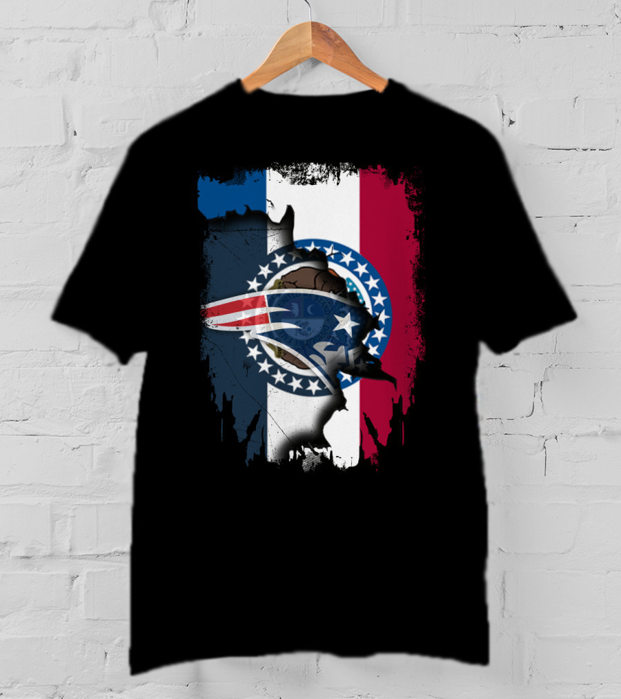 Together Missouri Patriots Flag And Patriot Logo Fusion T-Shirt