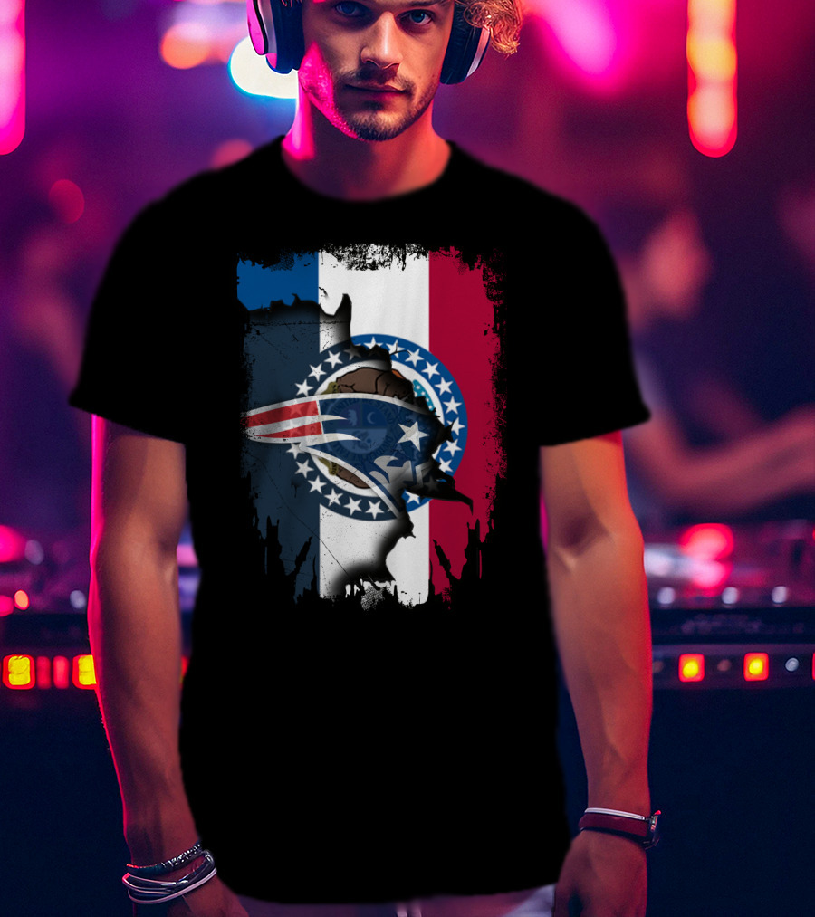 Together Missouri Patriots Flag And Patriot Logo Fusion T-Shirt