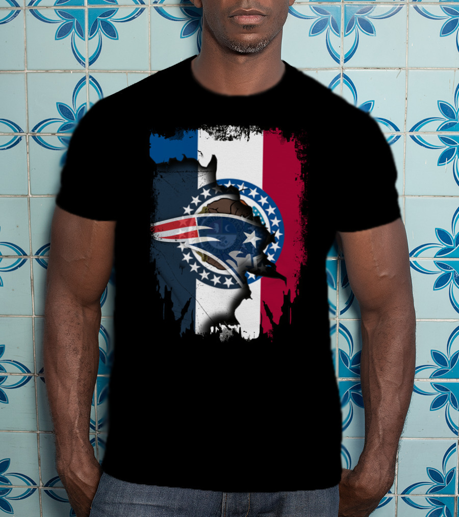Together Missouri Patriots Flag And Patriot Logo Fusion T-Shirt