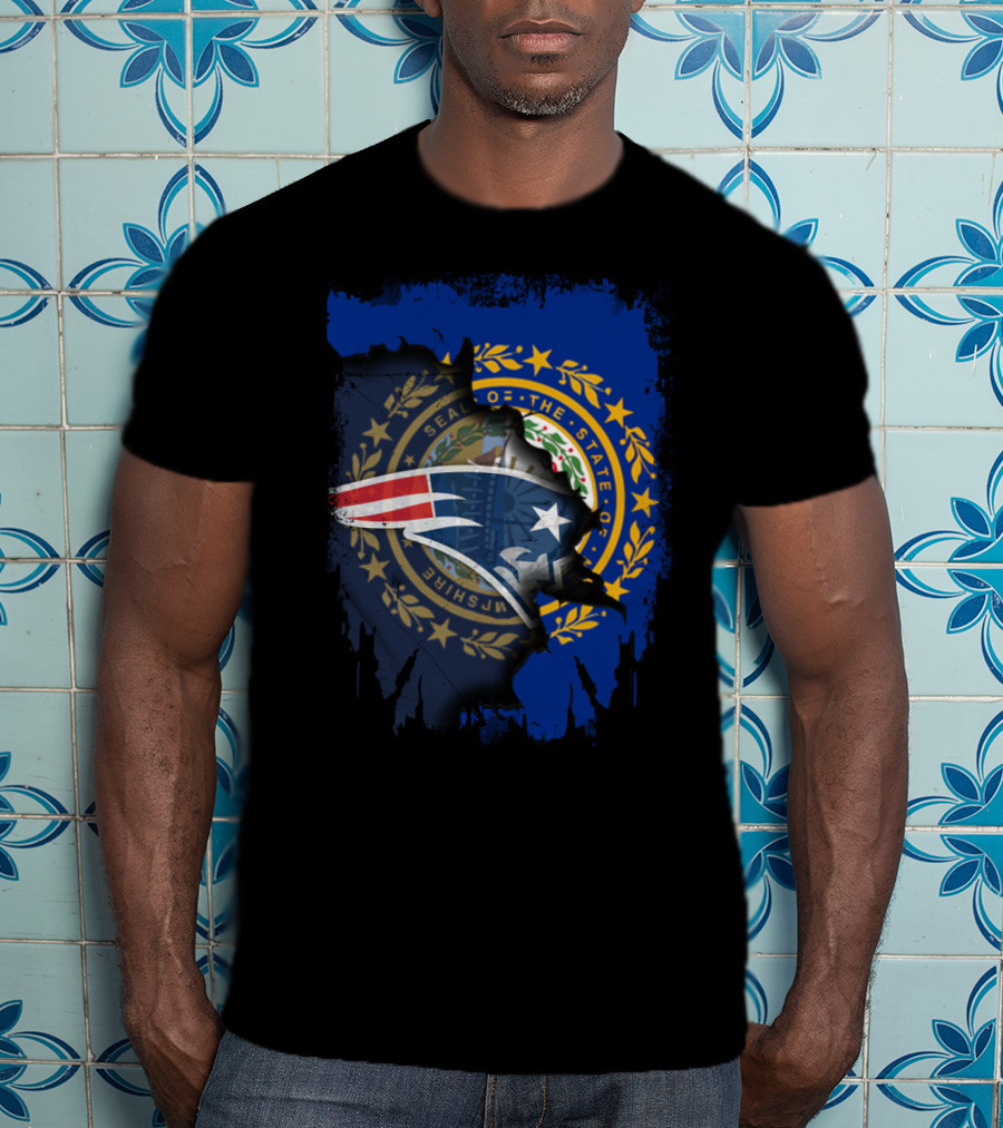 New Hampshire Seal With Patriots Logo Integration T-Shirt