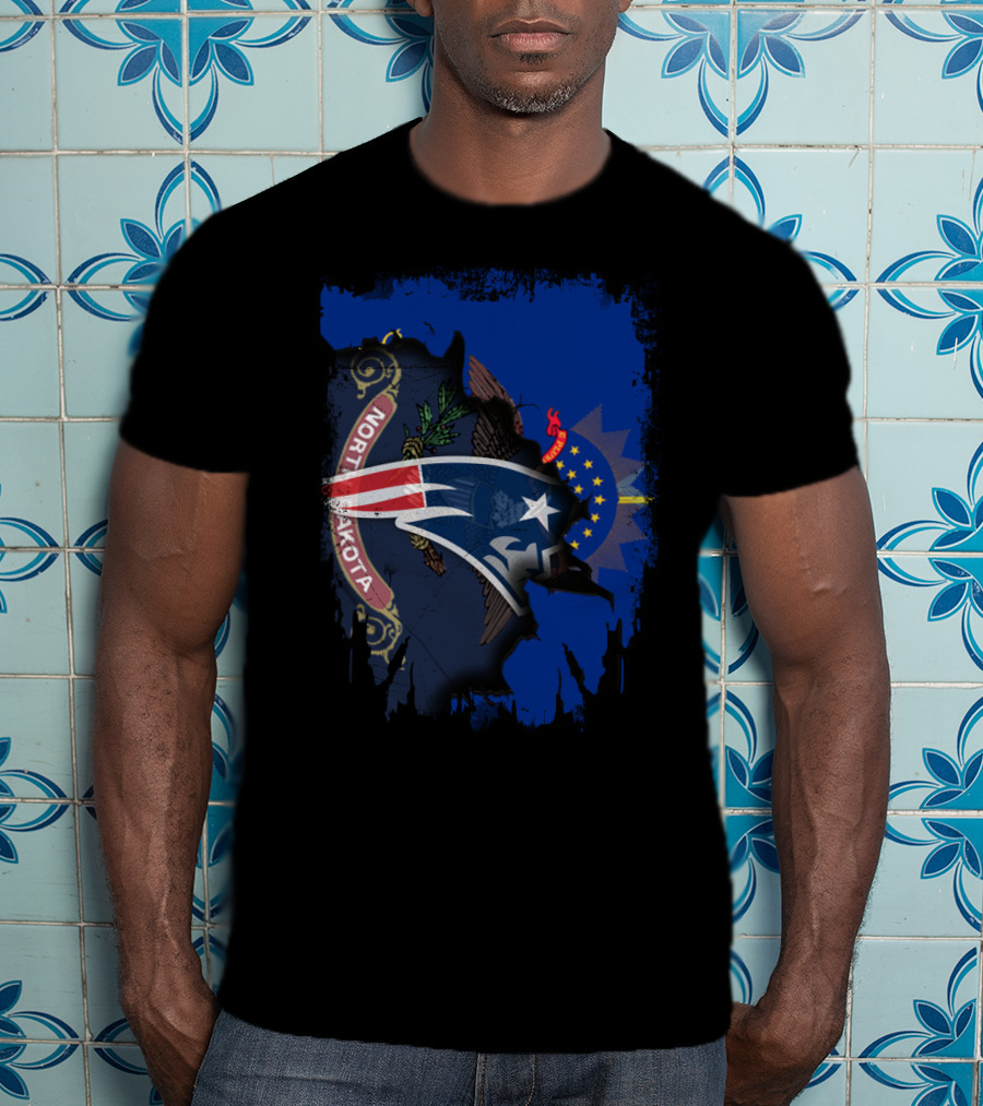 North Dakota State And Patriots Unity Emblem T-Shirt