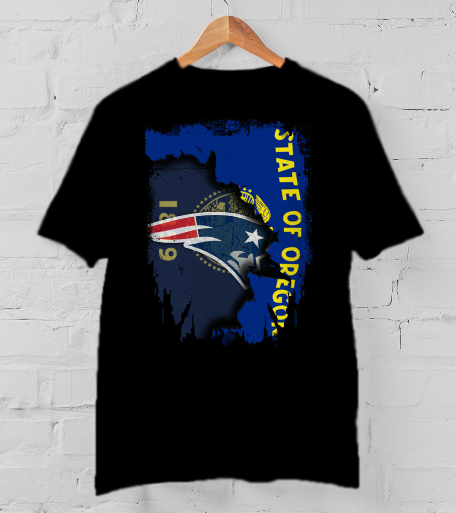 State Of Oregon New England Patriots 1869 T-Shirt