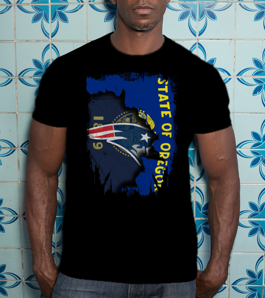 State Of Oregon New England Patriots 1869 T-Shirt